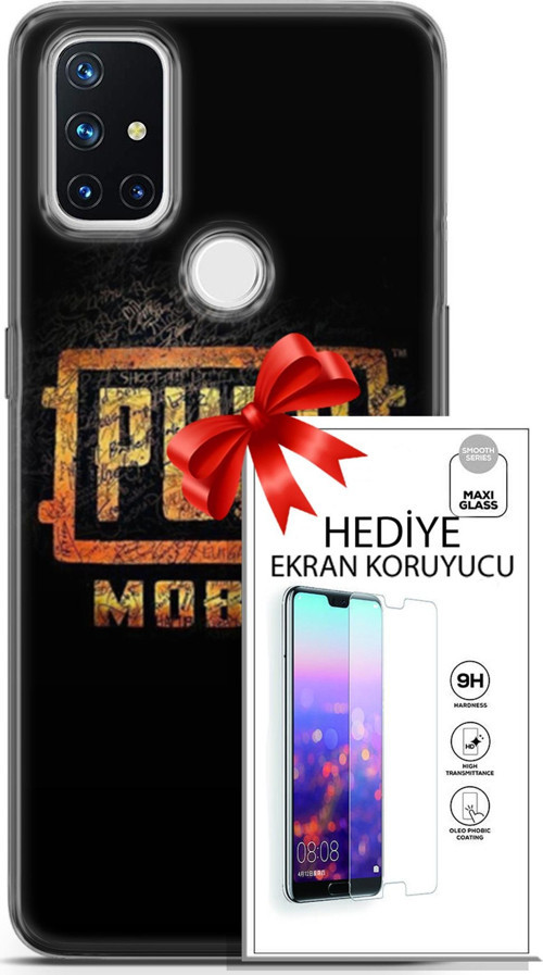Oneplus Nord N10 5G Kılıf Orijinal Seri Pubg 14 Logo Cover Kılıf + Ön Ekran Koruyucu