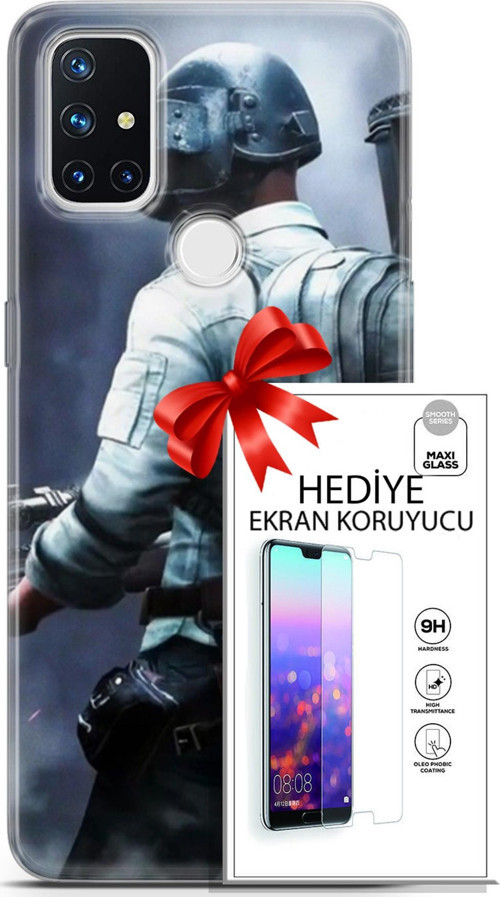 Oneplus Nord N10 5G Kılıf Orijinal Seri Pubg 11 Sırt Çantalı 4K Baskılı Kılıf + Ekran Koruyucu Full