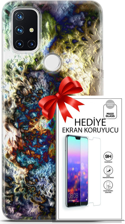 Oneplus Nord N10 5G Kılıf Orijinal Seri Nature 13 Volkanik Case Kapak Ekran Koruyucu
