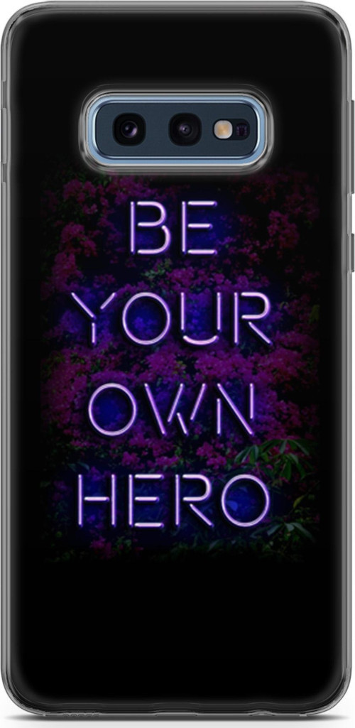 Samsung Galaxy S10E Kılıf Orijinal Seri Typo 15 Be Your Own Hero Kalın Silikon