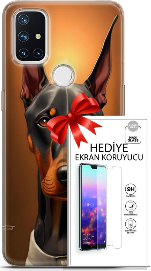 Oneplus Nord N10 5G Kılıf Orijinal Seri Dogs 03 Doberman Arka Kapak + Ekran Koruyucu