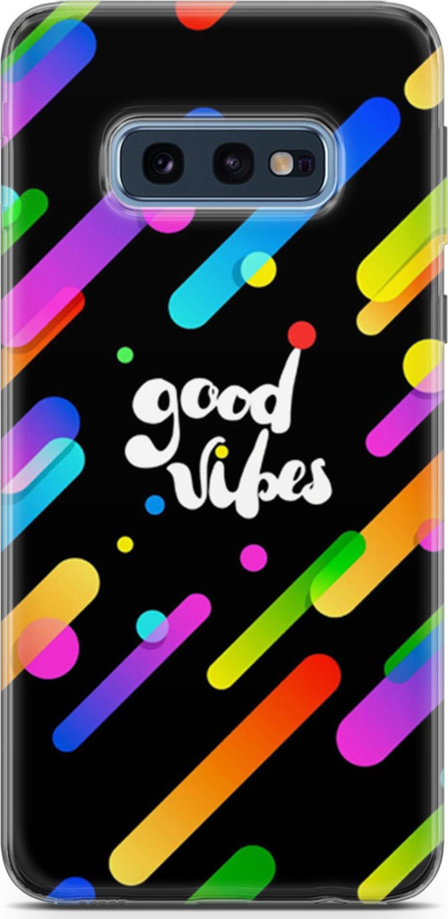 Samsung Galaxy S10E Kılıf Orijinal Seri Typo 27 Good Vibes Lazer Kesim Silikon