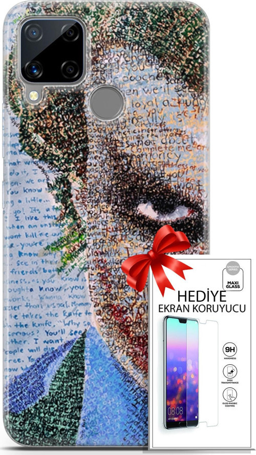 Realme C15 Kılıf Orijinal Seri Cardano 10 Joker Full Hd Kılıf + Ekran Koruyucu