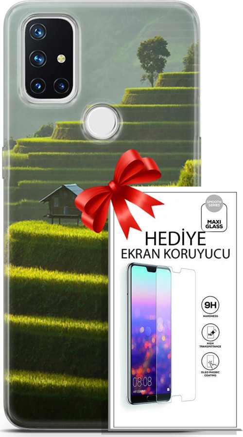 Oneplus Nord N10 5G Kılıf Orijinal Seri Fantasy 23 Çay Tarlası Telefon Kabı Ve Ekran Koruyucu
