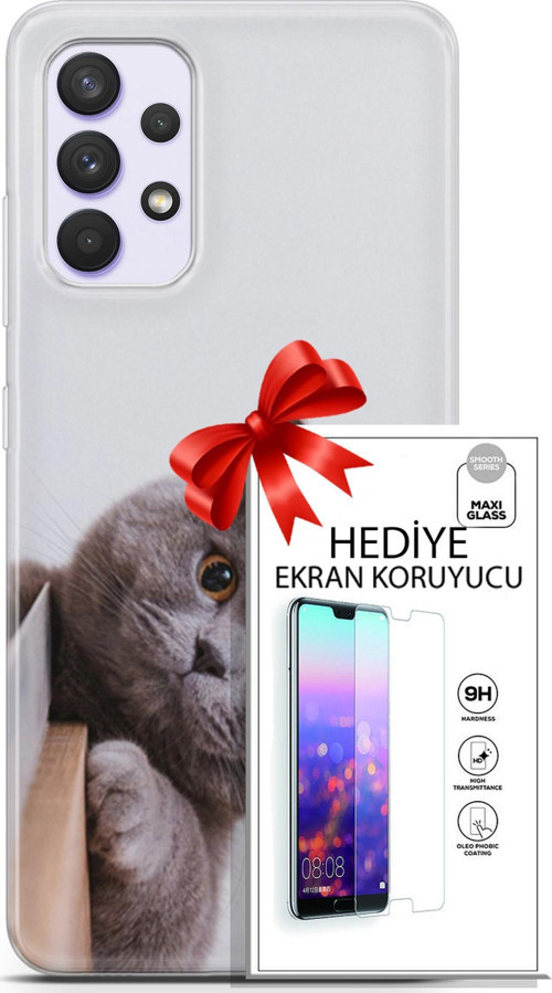 Samsung Galaxy A32 4G Kılıf Orijinal Seri Scotish-British 06 Duman Koruyucu Kapak Ekran Koruyucu