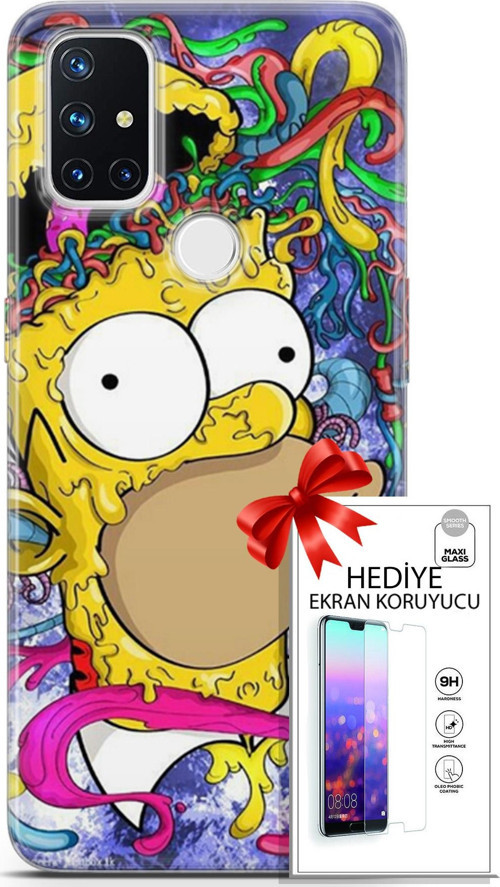 Oneplus Nord N10 5G Kılıf Orijinal Seri Bounce 04 Millie King Silikon Kılıf + Ekran Koruyucu Full Koruma