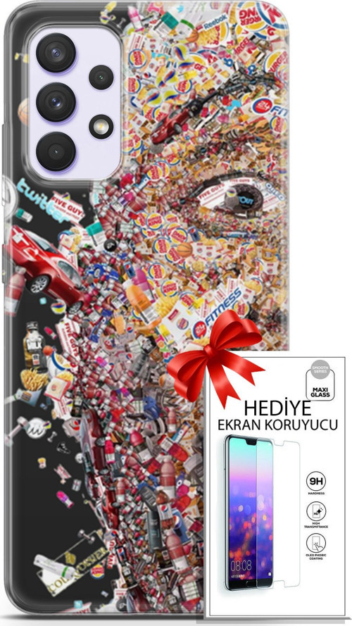 Samsung Galaxy A32 4G Kılıf Orijinal Seri Cardano 09 Fitness Uv Kılıf Ve Ekran Koruyucu