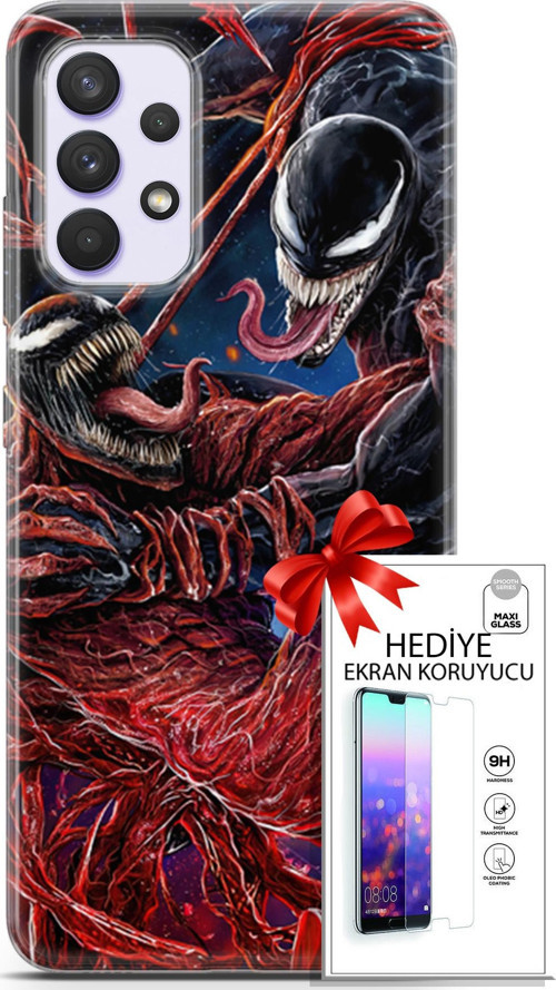 Samsung Galaxy A32 4G Kılıf Orijinal Seri Cardano 22 Monsters Kap + Ekran Koruyucu