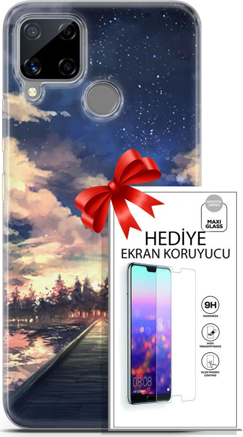Realme C15 Kılıf Orijinal Seri Fantasy 22 Sonsuz Yol Kap + Ekran Koruyucu