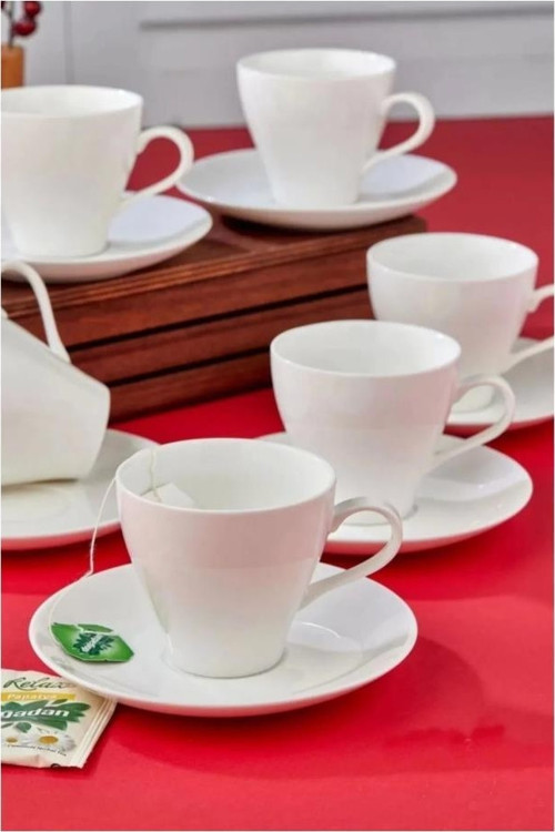 CKR3302 Porselen 6'lı Nescafe Fincan Takımı Seti 12 Parça