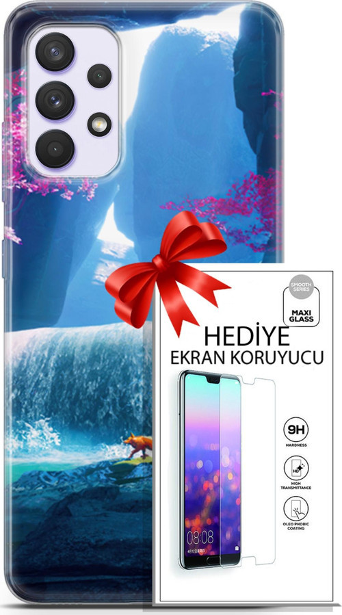 Samsung Galaxy A32 4G Kılıf Orijinal Seri Neo 05 Iron Man Koruma Kılıfı + Ekran Koruyucu