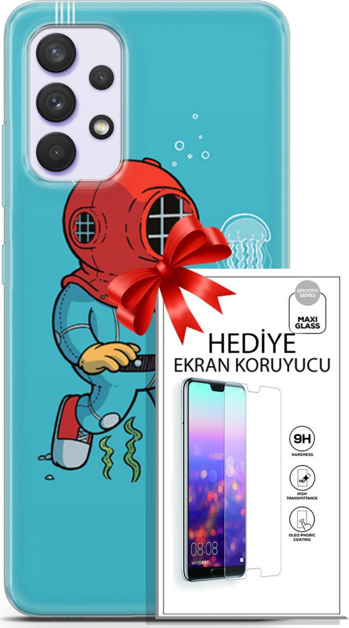 Samsung Galaxy A32 4G Kılıf Orijinal Seri Neo 08 Batman Dc Baskılı Kılıf + Ekran Koruyucu