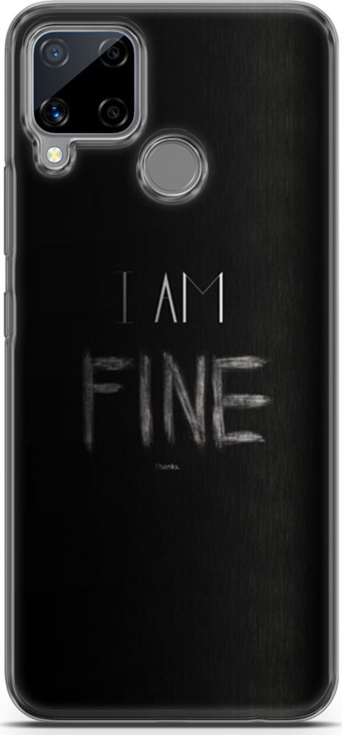 Realme C15 Kılıf Orijinal Seri Typo 04 I Am Fine Silikon Kılıf