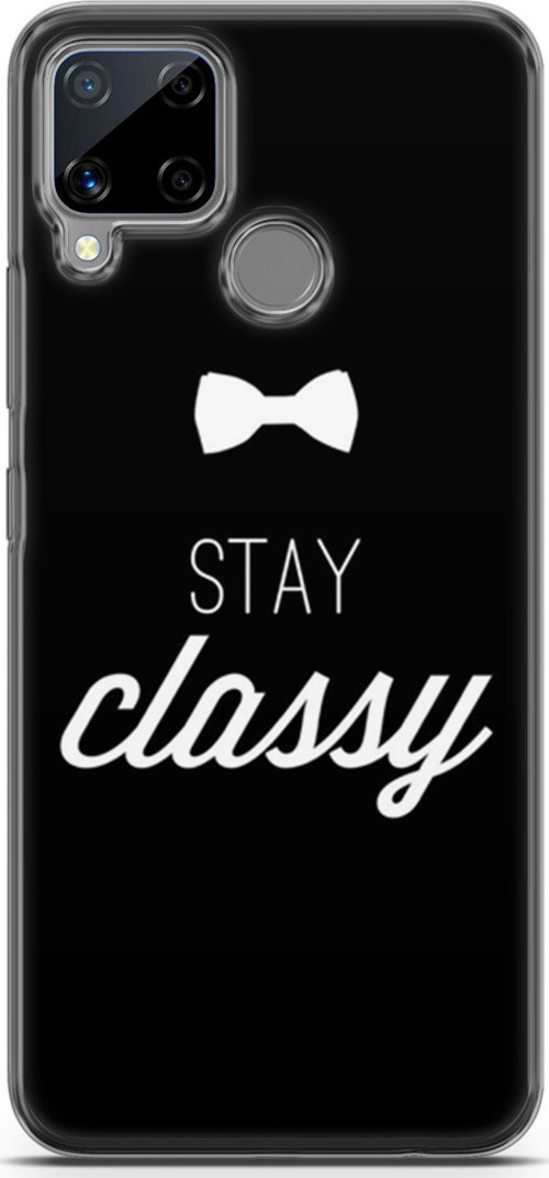Realme C15 Kılıf Orijinal Seri Typo 18 Stay Classy Parlak Kılıf