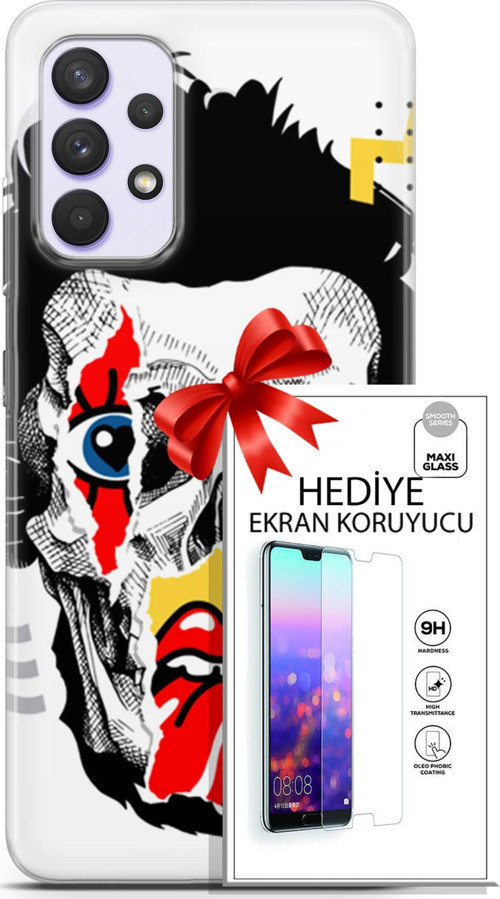 Samsung Galaxy A32 4G Kılıf Orijinal Seri Punky 05 Karışık Koruma Kılıfı + Ekran Koruyucu