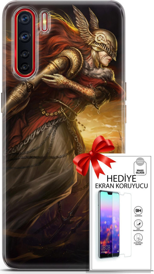 Oppo A91 Kılıf Orijinal Seri Cardano 29 Şövalye Leke Tutmaz Kapak + Ekran Koruyucu