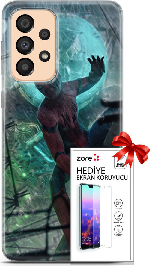 Samsung Galaxy A33 5G Kılıf Orijinal Seri Supers 19 Marvel Movie Tam Koruma Kılıf + Ekran Koruyucu