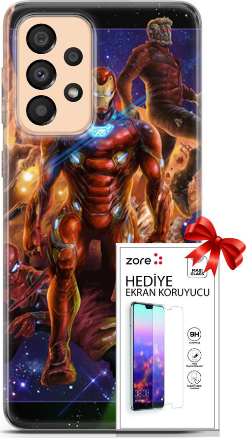 Samsung Galaxy A33 5G Kılıf Orijinal Seri Supers 28 Avengers Endgame İz Bırakmayan Kılıf + Ön Ekran Koruyucu