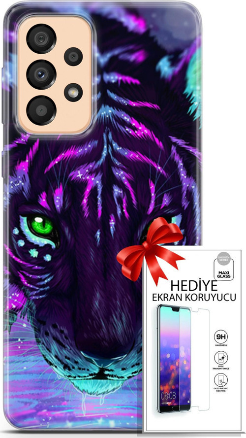 Samsung Galaxy A33 5G Kılıf Orijinal Seri Algorand 16 Pembe Neon Hediyelik Kılıf Ve Ekran Koruyucu