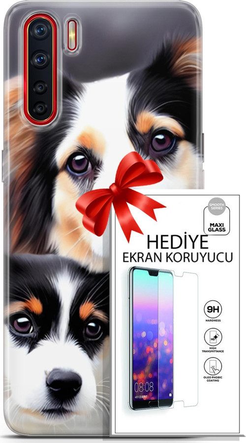 Oppo A91 Kılıf Orijinal Seri Dogs 22 Bernese Dağ Köpeği Kap + Ekran Koruyucu