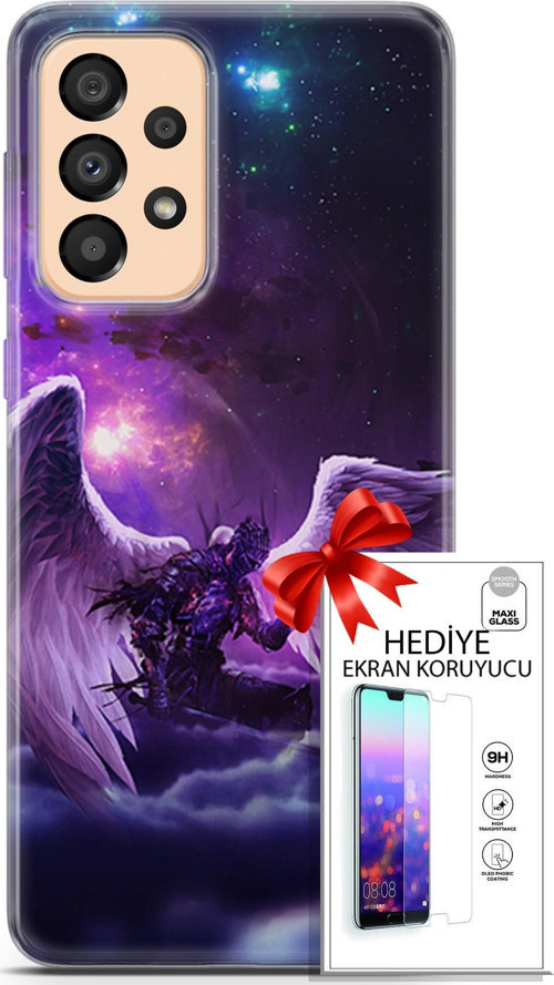 Samsung Galaxy A33 5G Kılıf Orijinal Seri Cardano 23 Melek Telefon Kabı Ve Ekran Koruyucu