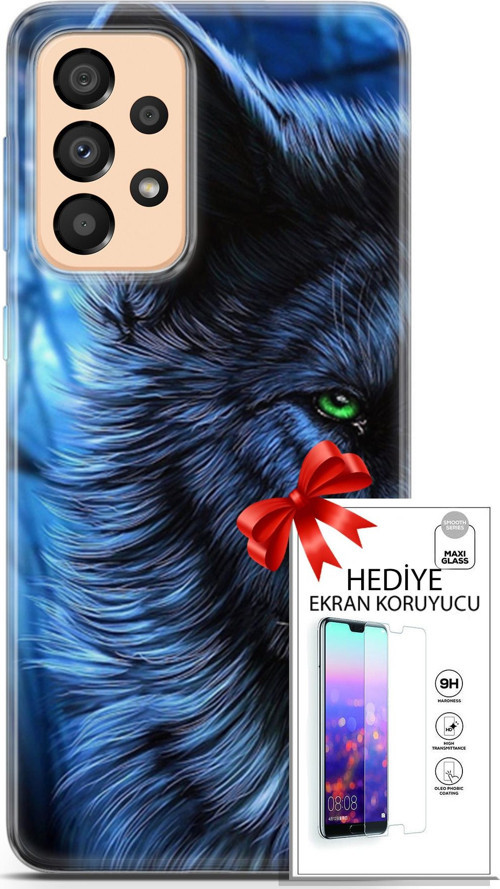 Samsung Galaxy A33 5G Kılıf Orijinal Seri Cardano 16 Kurt Yeşil Göz Hediyelik Kılıf Ve Ekran Koruyucu