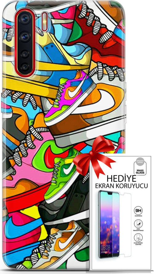 Oppo A91 Kılıf Orijinal Seri Bounce 25 Jess Dawson Soyulmayan Kılıf + Ekran Koruyucu Full Korumak