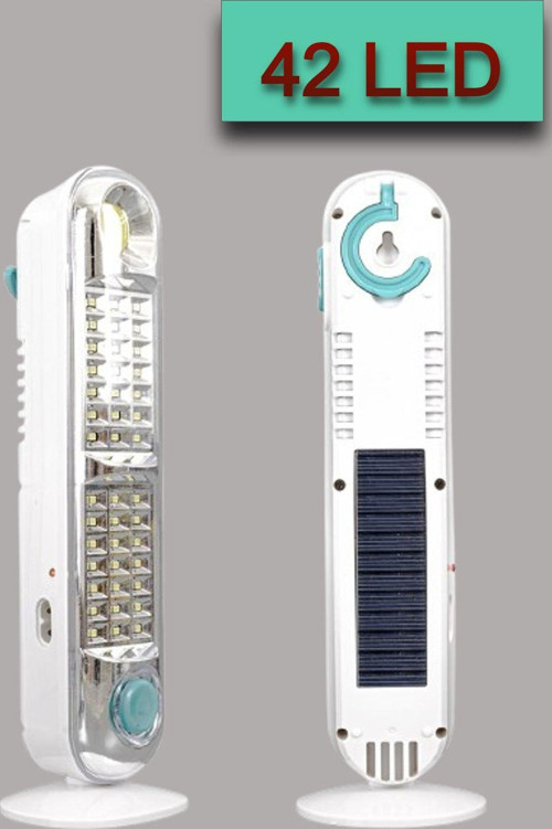 Şarjlı Taşınabilir & Masaüstü Kullanım Acil Durum El Feneri 42 Led 'Li Solar Askı Apartlı El Feneri