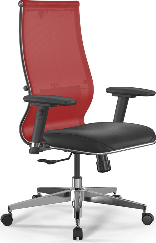 Ergolife Deri ve Fileli Ofis Koltuğu / Çalışma Sandalyesi Synchrosit 10 B2-163D-3D / 1226125 Kırmızı-Siyah