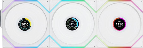 UNI FAN REVERSE TL WIRELESS LCD 3x120mm Beyaz Kasa Fanı G99.12RTLLCD1W3W.00