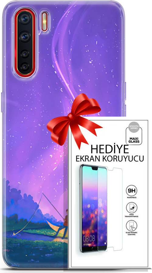 Oppo A91 Kılıf Orijinal Seri Neo 15 Clowhunter Kalın Silikon + Ekran Koruyucu