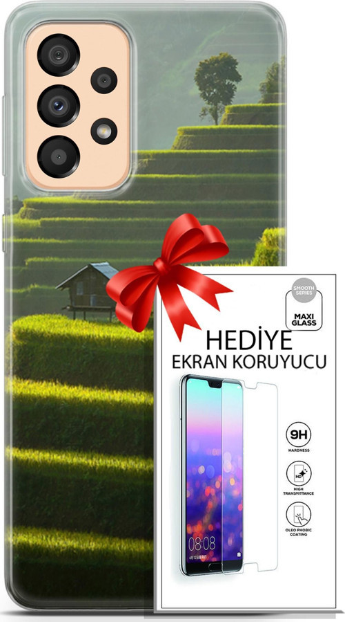 Samsung Galaxy A33 5G Kılıf Orijinal Seri Fantasy 23 Çay Tarlası Telefon Kabı Ve Ekran Koruyucu