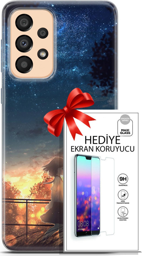 Samsung Galaxy A33 5G Kılıf Orijinal Seri Fantasy 21 Anime Yıldızlar Darbe Önleyici Kapak + Ön Ekran Koruyucu