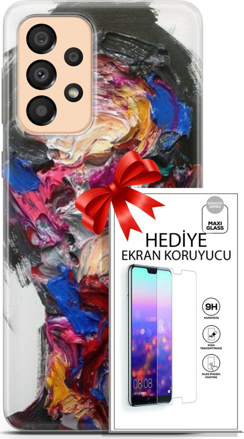 Samsung Galaxy A33 5G Kılıf Orijinal Seri Soul 02 Sanatsal Kapak Ve Ekran Koruyucu