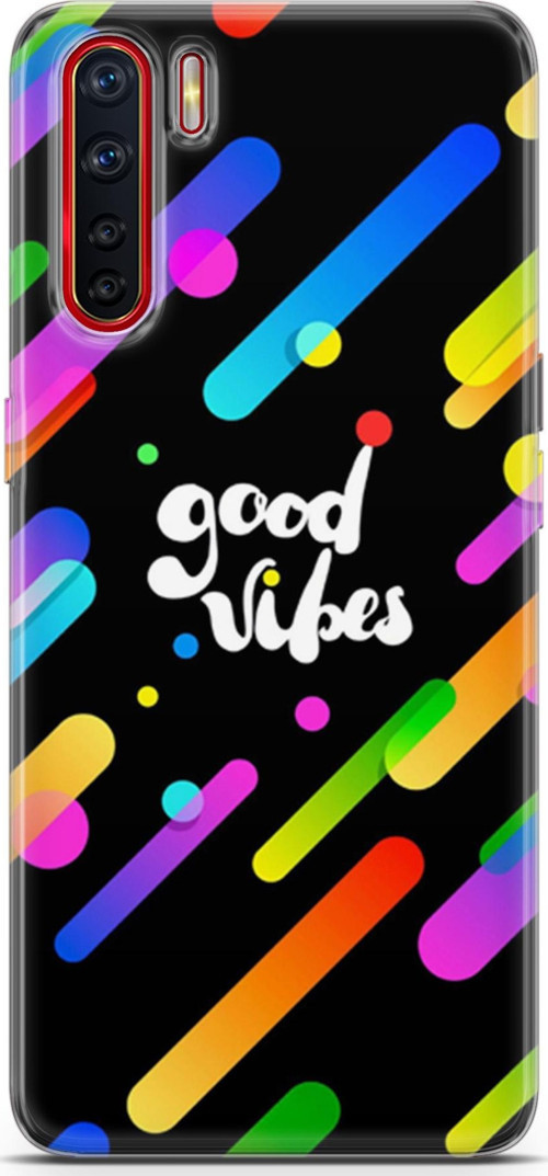 Oppo A91 Kılıf Orijinal Seri Typo 27 Good Vibes Lazer Kesim Silikon