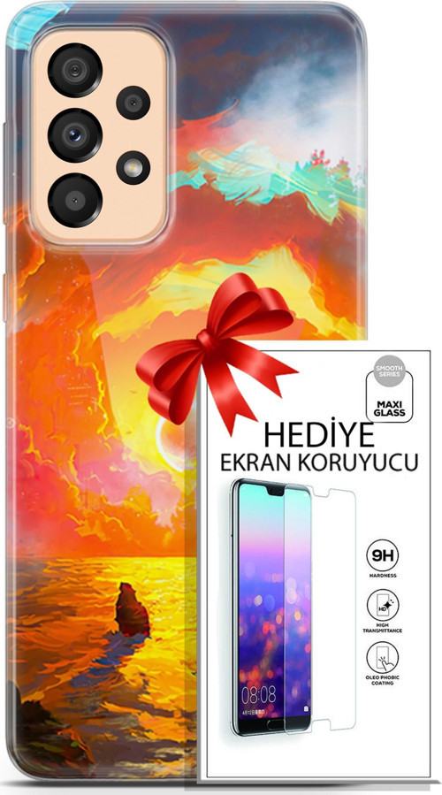 Samsung Galaxy A33 5G Kılıf Orijinal Seri Neo 21 Tabancalı Darbe Önleyici Kapak + Ön Ekran Koruyucu