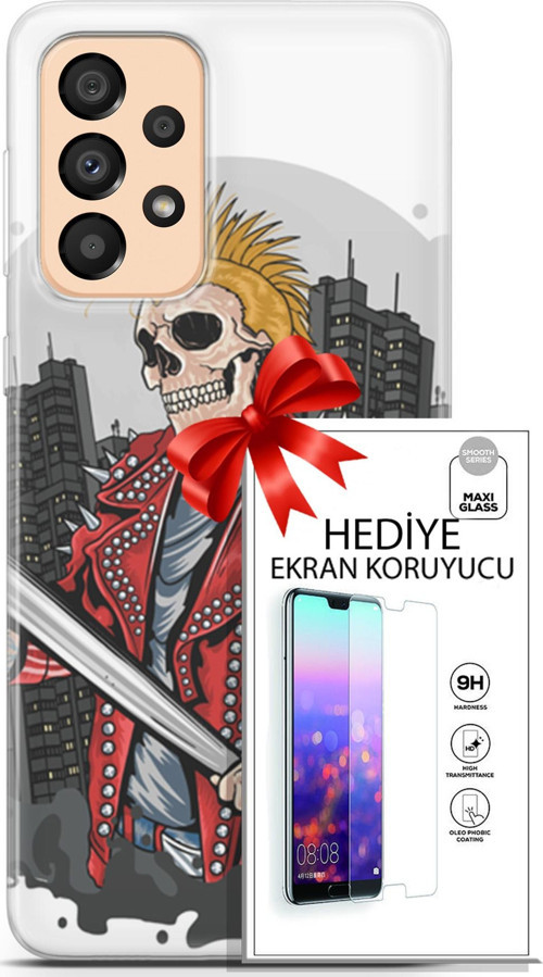 Samsung Galaxy A33 5G Kılıf Orijinal Seri Punky 08 Punk Serseri Baskılı Kılıf + Ekran Koruyucu