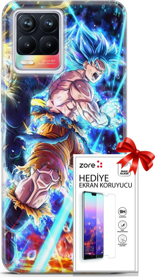 Realme 8 Kılıf Orijinal Seri Supers 11 Dragon Ball Anime 4K Baskılı Kılıf + Ekran Koruyucu Full Koruma