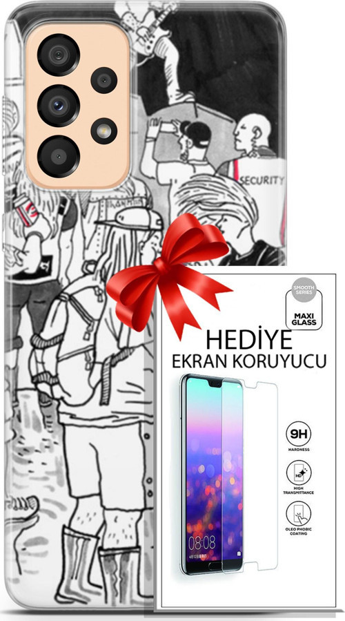 Samsung Galaxy A33 5G Kılıf Orijinal Seri Punky 17 Party Yumuşak Kılıf + Ekran Koruyucu