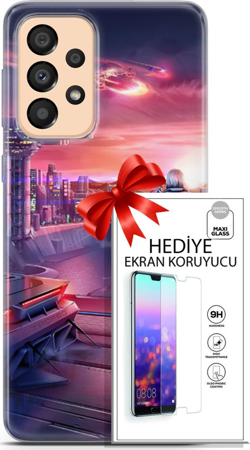 Samsung Galaxy A33 5G Kılıf Orijinal Seri Cyberpunk 13 Dünya Dışı Case Kapak Ekran Koruyucu