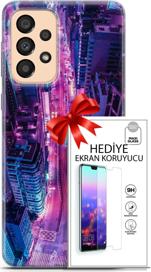 Samsung Galaxy A33 5G Kılıf Orijinal Seri Cyberpunk 22 Usa Kap + Ekran Koruyucu