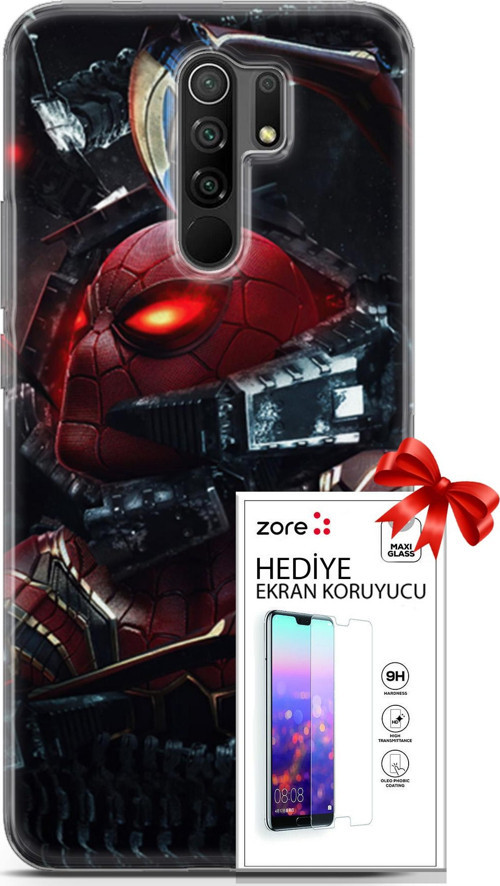 Xiaomi Redmi 9 Kılıf Orijinal Seri Supers 20 Doctor Octopus Renkli Kılıf Ekran Koruyucu