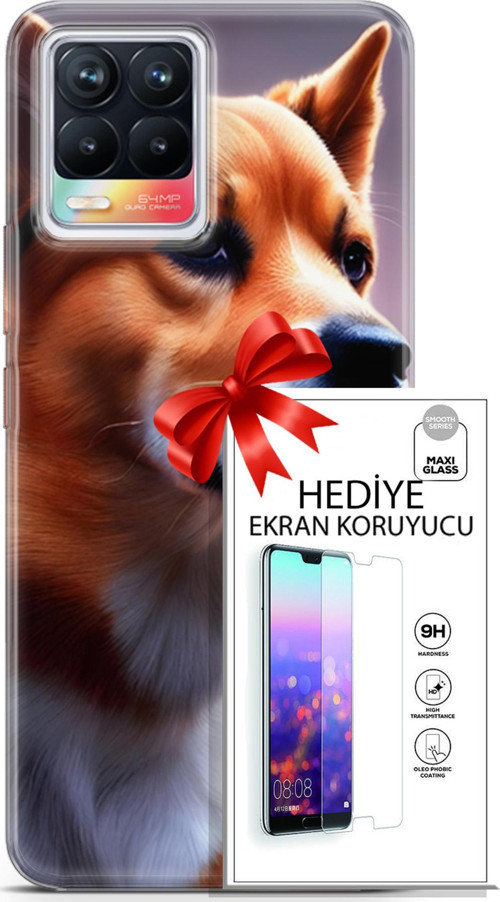 Realme 8 Kılıf Orijinal Seri Dogs 19 Galler Corgisi Tam Koruma Kılıf + Ekran Koruyucu