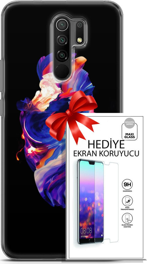 Xiaomi Redmi 9 Kılıf Orijinal Seri Cardano 12 Wallpapaer Tasarım Kılıf + Ekran Koruyucu