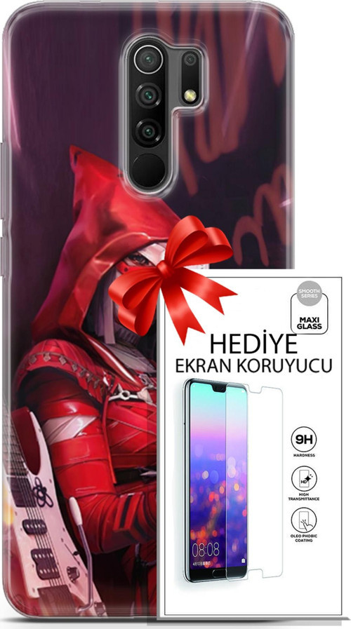 Xiaomi Redmi 9 Kılıf Orijinal Seri Pubg 20 Selfie Mod Renkli Kılıf Ekran Koruyucu