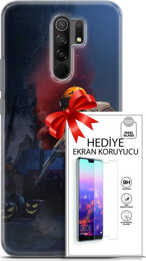 Xiaomi Redmi 9 Kılıf Orijinal Seri Pubg 25 Çatışma Soyulmayan Kılıf + Ekran Koruyucu Full Korumak