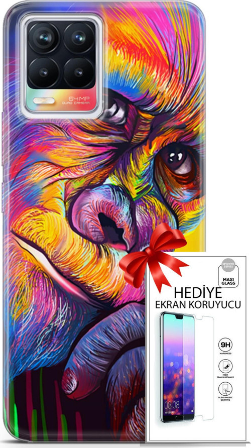 Realme 8 Kılıf Orijinal Seri Bounce 26 Skylar Carter Soft Kapak + Ekran Koruyucu