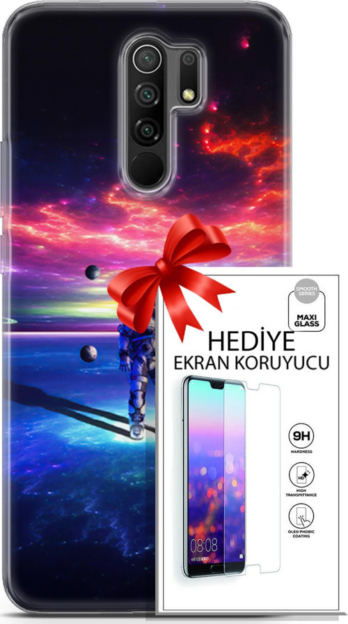 Xiaomi Redmi 9 Kılıf Orijinal Seri Neo 22 Kaptan Amerika Kap + Ekran Koruyucu