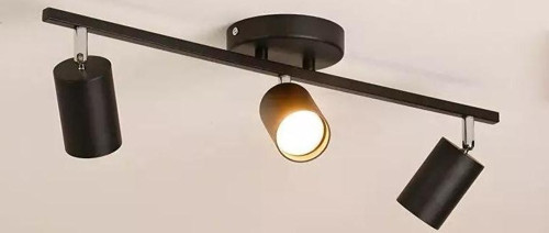 Retro Metal Siyah 3 Lü 180 Derece Hareketli Led Spot Avize Günışığı Ampullü