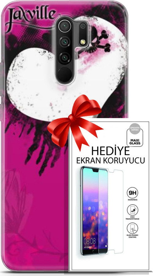 Xiaomi Redmi 9 Kılıf Orijinal Seri Punky 27 Jaxville Lazer Kesim Silikon Ekran Koruyucu